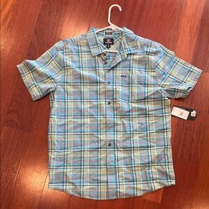 Volcom Blue Casual Button Down Shirt Lightweight